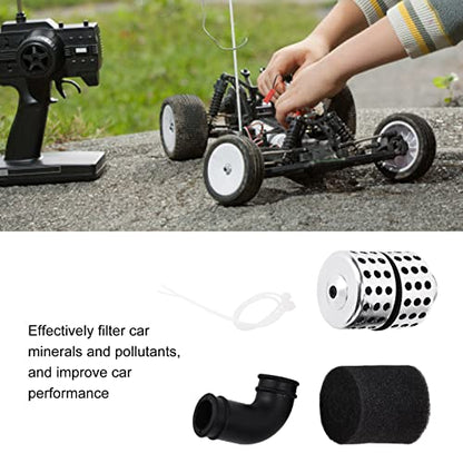 Aluminum Capped RC Air Filter for 1/8 Nitro Power Engine, Aluminum Alloy Air Filter with Water - Absorbent Sponge, Large Air Intake to Improve Speed and Engine