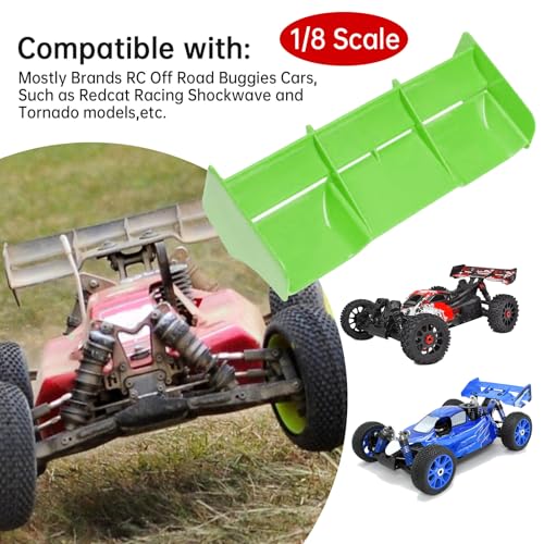 HobbyPark RC Car 1:8 Off Road Buggy Wing Body Spoiler High Down Force, Green - color: Green, size: 1/8 Scale