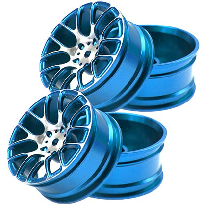 4Pcs Vgoohobby Aluminum Wheel Rims 12mm Hex Hub Width 26mm Compatible with 1/10 Tamiya TT-01 Kyosho RedCat Sakura HSP HPI 1/10 On-Road Racing Touring RC Drift Car (Blue) - color: Blue