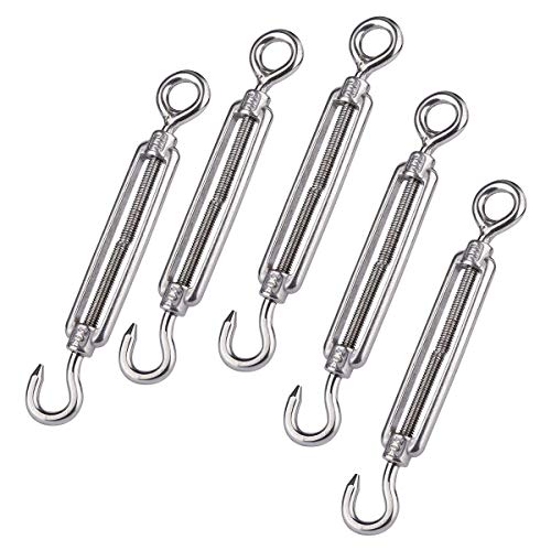 10 Pack M6 Turnbuckle Hook and Eye Stainless Steel Turnbuckle Wire Rope Tension Adjustable, Heavy Duty Turnbuckle Tension Hook for Wire Cable, Clothesline - style: M6 - Hook & Eye Turnbuckle
