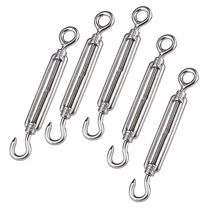 10 Pack M6 Turnbuckle Hook and Eye Stainless Steel Turnbuckle Wire Rope Tension Adjustable, Heavy Duty Turnbuckle Tension Hook for Wire Cable, Clothesline - style: M6 - Hook & Eye Turnbuckle