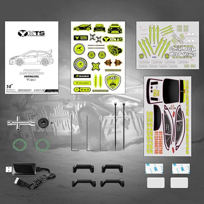 1/10 Brushless RC Cars, 50 MPH Rally Car, 4WD, Waterproof, 8+ Ages | 45A Waterproof ESC, 11KG Micro Servo, 2852 3800KV Brushless Motor, 3S Lipo, 5CH Transmitter, Mteal Chassis, All-Terrain