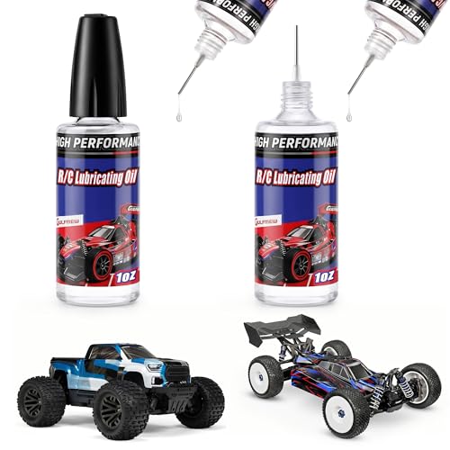 2 Bottles RC Lubricating Oil 1oz, Synthetic Oil for Lubricating R/C, Silicone Bearing Lubricant for RC Cars, Gear Lubricant for Motors, Bearings, Shafts and Moving Parts
