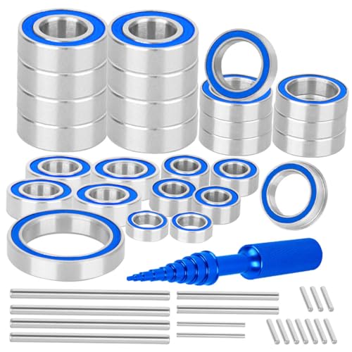 RC for 1/10 Big Rock 3s BLX,Senton 3s BLX,Typhon 3s BLX,Granite 3s BLX,Bearings Kit&Bearing Tool Upgrade Parts.Navy Blue. - color: Navy Blue(for 1/10)