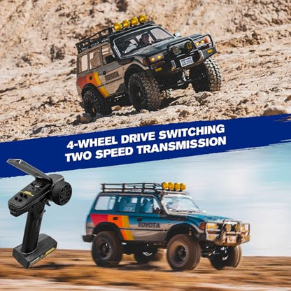 FMS FCX10 1/10 RC Crawler Land Cruiser LC80 Toyota Licensed, 4WD 2.4Ghz RC Rock Crawler, Hobby Grade Off-Road RC with Lighting, Climbing Car Remote Control Car for Adults Grey RS Need to Complete - color: Gray
