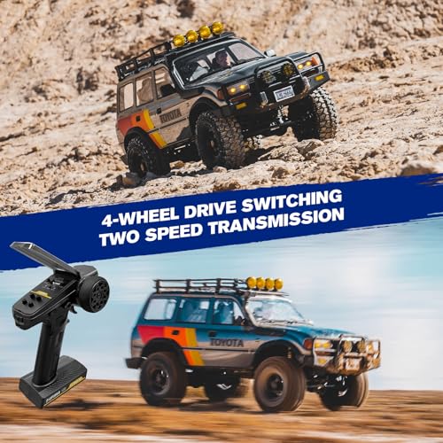 FMS FCX10 1/10 RC Crawler Land Cruiser LC80 Toyota Licensed, 4WD 2.4Ghz RC Rock Crawler, Hobby Grade Off-Road RC with Lighting, Climbing Car Remote Control Car for Adults Grey RS Need to Complete - color: Gray