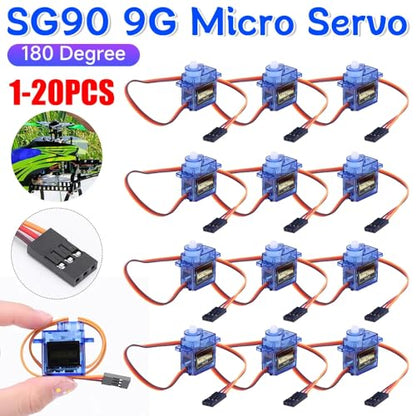 20Pcs SG90 9g Micro Servos Motor Kit for Arduino Projects,RC Car Robot Helicopter Airplane Controls Boat, Mini Servo Applications - color: 20 Pcs