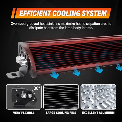 AUXTINGS 54 inch Single Row Dual Color LED Light Bar 300W Off Road Light Bar White Amber Combo LED Work Light Truck UTV 4x4 Cars SUVs ATVs Boats Fog Driving Light with Wiring Harness kit - size: 54 inch white amber