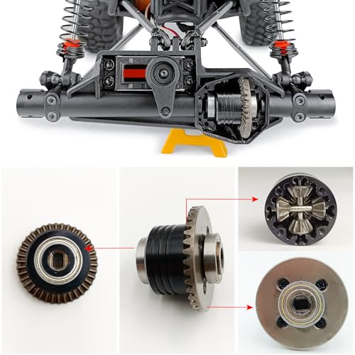 2PCS Aluminum Alloy Axle Diff Gear Case Center Differential Shell | Black Anodizing Diff Housing Cup Compatible with Axial RBX10 AXI03005 1/10 RC Crawler Car Upgrade Parts