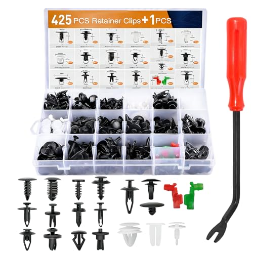 80PCS Door Lock Rod Car Clips Assortment Kit, Door Install Clips, Tailgate Handle Rod Clip, Car Accessories Left and Right Door Handle Rod End Clip Retainer Compatible with Most Vehicles