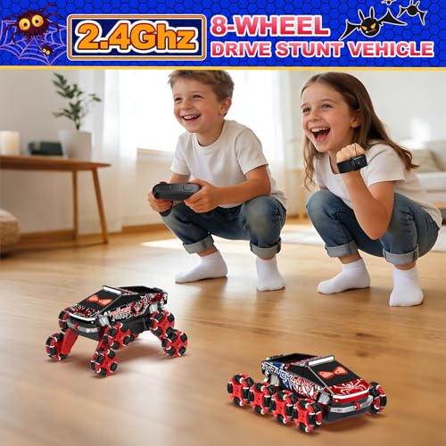 8 Wheels Gesture Sensing RC Stunt Car, Remote Control Car Toy for Boys 6+ | 2.4GHz Climbing RC Car with Spray, Lights & Music, 360 Rotating, Christmas Birthday Gifts for Boys Girls Age 6 7 8 9 10 11 12