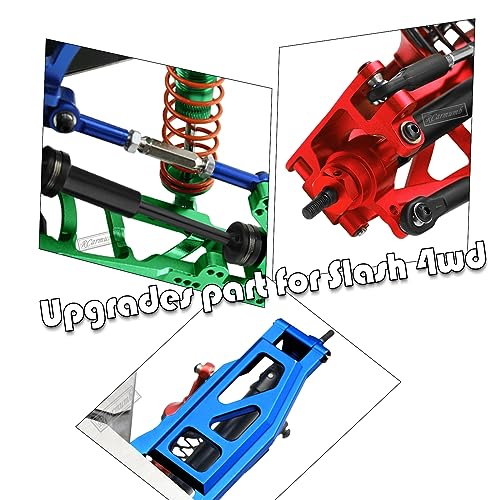 RC Upgrades Part for 1/10 Slash Stampede 4x4 (VXL),Alloy Suspension Arm,Driveshaft,Caster Block,Steering Blocks,Rear Stub Axle Carriers,Shock Towers,Turnbuckles,Hex Hub Adapters,Red