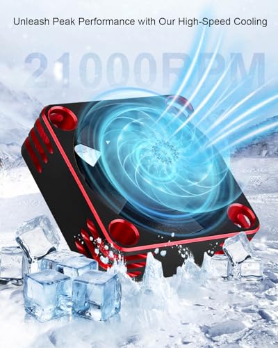2PCS ESC Motor Cooling Fans for 1/8 and 1/10 Scale RC Cars | 35mm 21000RPM, Aluminum RC Motor Cooling Fan, for 3650 3660 540 550 Brushless Motor, Black Red