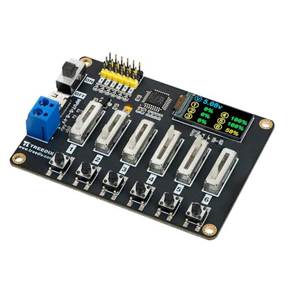 Treedix RC Digital Servo Tester, LCD Real-time Display, 6 Channels Servo Controller Board, DC5-8.4V RC Servo Tester with Over-Current Protection for RC Car Airplane Robots Mechanical Claws Tester Tool