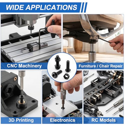 1000Pcs UIETUIL M3 Hex Socket Button Head Screws Kit, M3x6-30mm, 10.9 | Machine Screws, M3x6/8/10/12/16/20/25/30mm, With Nuts & Washers, 10.9 Grade Alloy Steel Black Zinc Plated For 3D Printing - size: M3 Button 10.9 - 1000PCS