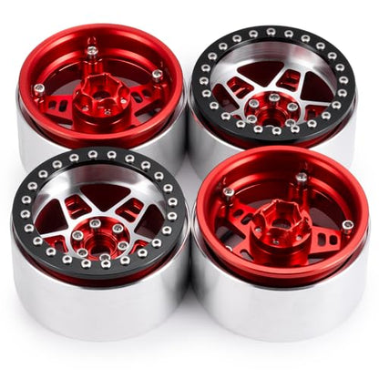 Aluminum 2.2" Beadlock Wheels Hubs 35mm for Axial SCX10,SCX10-II,SCX10-III,TRX4,Wraith,Gen8 1/10 RC Crawler Truck Car 4PCS