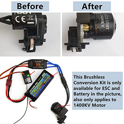 MORLORDY RC Brushless Conversion Kit Motor Mount with Pinion Spur for 1/24 RC Crawler Car Axial SCX24 Upgrades Parts