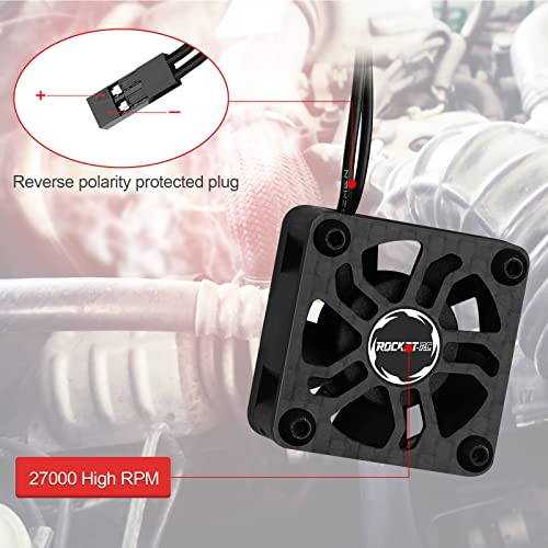2 Pack RC Cooling Fans Surpass Hobby 30mm 27000RPM RC Motor Fan with Cover | Replacement Fans (Without Motor Heatsink) for 1/8 1/10 RC Car Truck Buggy Truggy - color: 2 Pack Black Fans Only