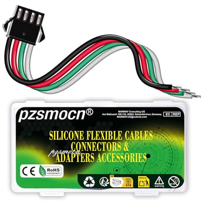 10 Pieces JST SM 2.5mm 4 Pin 20AWG Flexible Silicone Connector Kit | Premium Automotive Wiring, Heavy Duty Terminals, Reliable Circuit Board, High Temperature Housing, Easy Project Assembly - size: 4-Pin, style: JST-SM-M