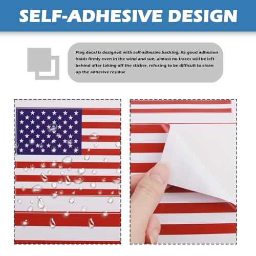 American Flag Stickers and Decals in 5 Sizes,10.1x7.3 Car Sticker American Flag Decal with 12 Stickers/1 Sheet for Car Decor,Self-Adhesive Americans Flags Sticker Cars Decals