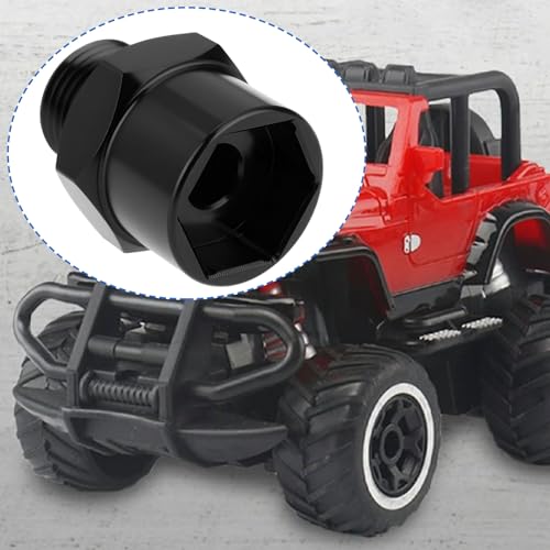 1 Set 12mm to 17mm Wheel Hex Hub Adapter Extension Conversion for 1/10 RC Car Upgrade Parts Black - color: Black