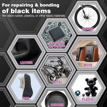 30g Black Rubber Adhesive for Tire Repair, Edge Bonding, DIY Crafts | Quick-Dry, High-Strength Patch Glue for Durable RC Tire and Super Rubber Bonding - size: Black Rubber Adhesive
