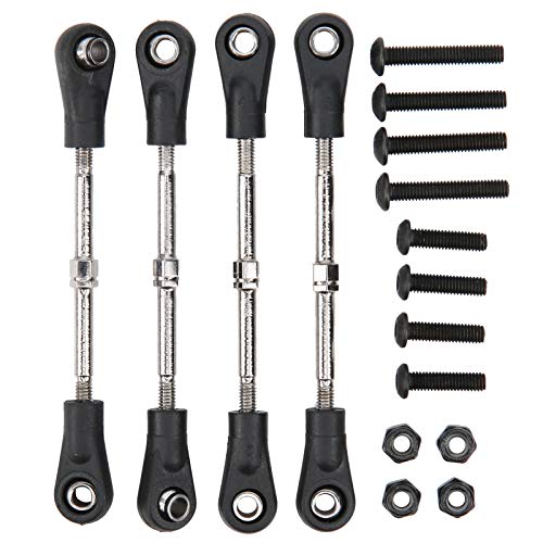 4pcs RC Steering Rod, Linkage Steering Link Rod Adjustable Rear Upper Linkage Rod for 1/10 RC Off Road Car