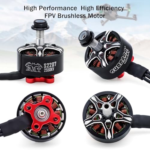 Surpass Hobby S2207 Brushless Motor 2550KV 4S Drone Motor fit for 5-6inch Propellers RC Models FPV Racing Drone Quadcopte(4Pack) - size: 2550kv, style: S2207-4pcs