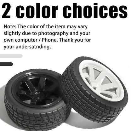 OD 2.65" On Road Rubber Tires Plastic Wheel Rims 12mm Hex for 1/10 RC Car | Compatible with MJX HSP Tamiya HPI Kyosho Traxxas Sakura Redcat WLtoys 1/10 RC On-Road Racing Touring Car (4pcs, White) - style: C-White