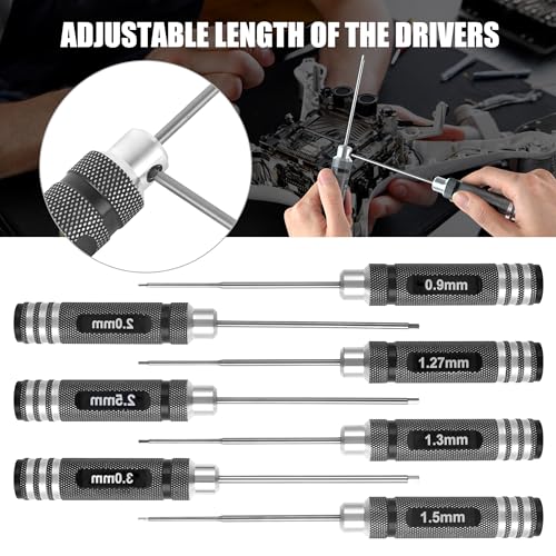 7pcs Precision RC Hex Screwdriver Set 0.9mm-3.0mm RC Tool Kit | Micro Allen Wrenches - Essential Repair Tools for RC Cars and Helicopters & 3D printer