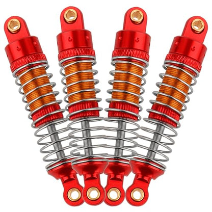4PCS 53mm/59mm/66mm Aluminum Shocks Absorbers Oil Threaded Damper for 1/18 RC Crawler TRX4M TRX-4M Bronco Defender K10 Upgrade Parts,Silver Color Spring (53mm red) - color: 53mm red