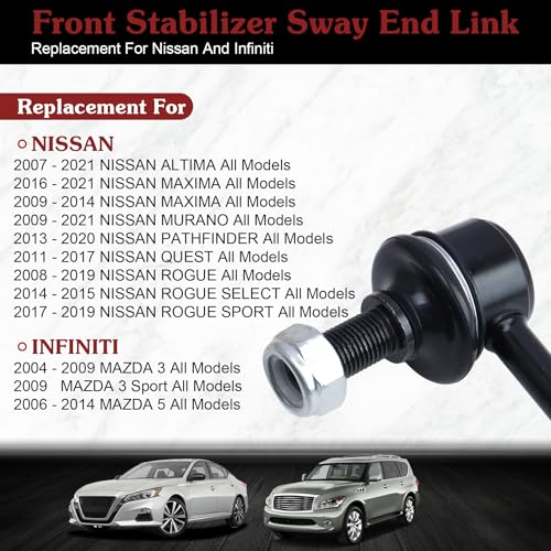 K750094 K750095 Sway Bar Link - Restore Smooth Handling | Compatible with 2007-2021 Nissan Altima 2009-2021 Maxima Murano 2013-2020 Pathfinder 2014-2020 Infiniti QX60 - color: 1*K750094 1*K750095, size: Sway Bar Link