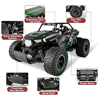 BEZGAR TB142 Remote Control Car - 1:14 RC Cars for Boys Kids and Adults | 2WD All-Terrains Electric Off-Road, 20 Km/h Vehicle Truck Crawler Toy with Two Rechargeable Batteries