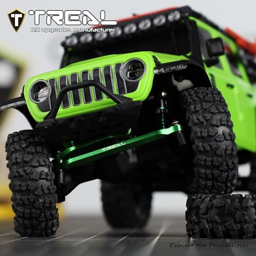 TREAL 7075 Aluminum Front Steering Links for Axial SCX30(Green) - color: Green
