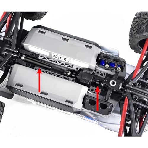 2PCS Steel 1144 Drive Shafts Center CVD Driveshaft Metal Front + Rear Drive Shaft RC Car Spline Drive Shafts for Tra-xxas 1/16 E Revo Summit RC Crawler Car (Black)