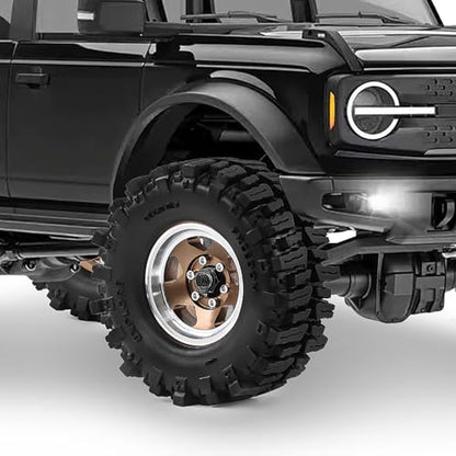 1.3" Beadlock Wheels and Tires 64mm (2.52in) for SCX24 TRX4M 1/18 1/24 RC Crawlers – Aluminum Rims, Soft Rubber Tires with Foam Inserts, Easy-Install Upgrade Parts (Bronze 205) - color: Bronze 205