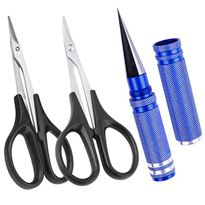 RC Body Reamer 0-14mm with Curved and Straight Scissors, Precision Hole Punching & Trimming Tool Kit for RC Car Bodyshell Maintenance and Upgrades (Blue) - color: Blue