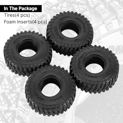 INJORA S4 1.3" 68 * 24mm Tires for TRX4M SCX24 1/18 1/24 RC Crawlers(T1350)