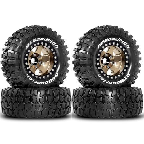 REDSPIDER 1.9'' Rock Crawler Tires OD 95mm/3.74'' (4PCS) For 1/12 RC Crawler MJX H12Y+ H12P Upgrade Replacement Tires (Brown) - color: Brown