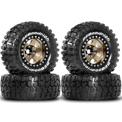 REDSPIDER 1.9'' Rock Crawler Tires OD 95mm/3.74'' (4PCS) For 1/12 RC Crawler MJX H12Y+ H12P Upgrade Replacement Tires (Brown) - color: Brown