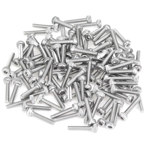 105 Pieces M2.5 x 10mm Socket Head Cap Screws, Thread Pitch 0.45mm, Sutemribor M2.5 Screws, 304 Stainless Steel, Fully Threaded, Silver - size: M2.5 x 10mm, style: Socket Head