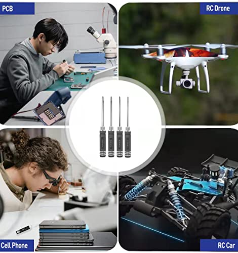 Drone Tool kit - 4Pcs Phillips Screwdriver Steel Tool Set 3.0/4.0/5.0/6.0mm Mini Hand Tools for RC Model Helicopter Boat Cars