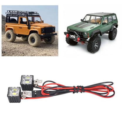 RC LED Headlights White High Brightness Front Light Bar Compatible with Axial SCX10 90046 fit for Redcat :10 RC Crawler Car Lighting Kit 2LED - size: 2LED