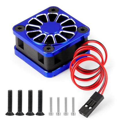 LSG ESC Heat Sink Cooling Fan for Tra-xxas Mini Maxx/Slash 4x4 XRT VXL 3S | Motor Heatsink Cooling Fan Dual Set Compatible with Tra-xxas 1/10 Slash/Stampede/Rustler RC Car Upgrade Parts - color: Blue
