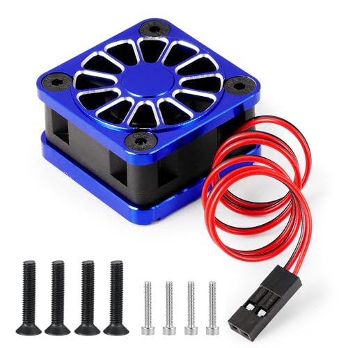 LSG ESC Heat Sink Cooling Fan for Tra-xxas Mini Maxx/Slash 4x4 XRT VXL 3S | Motor Heatsink Cooling Fan Dual Set Compatible with Tra-xxas 1/10 Slash/Stampede/Rustler RC Car Upgrade Parts - color: Blue