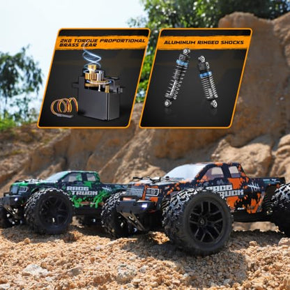 HAIBOXING 18859 1:18 Scale RC Monster Truck 36km/h Speed, 4X4 Off Road Cars | Remote Control Waterproof Electric Powered RC Cars, All Terrain Toys Vehicles with 2 Batteries, Xmas Gifts for Kid and Adults - style: 1/18 Truck