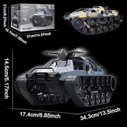 RC Tank Car 2.4Ghz Military Off Road Remote Control Crawler | RTR Ripsaw with 360°Rotation Dual Motor Gearbox Proportional Control Drift for Adult Birthday Gifts - color: Camouflage