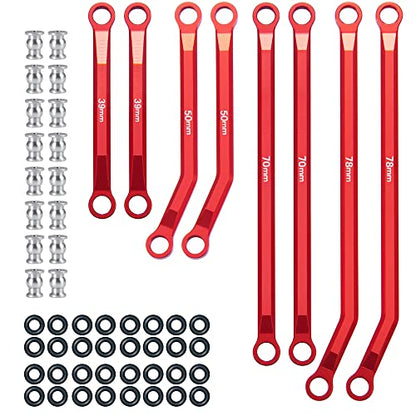 Higher Extra Clearance RC Links Linkage Set for 1/24th Axial SCX24 Gladiator AXI00005 RC Crawler Car Upgrades Parts (Red) - color: Red