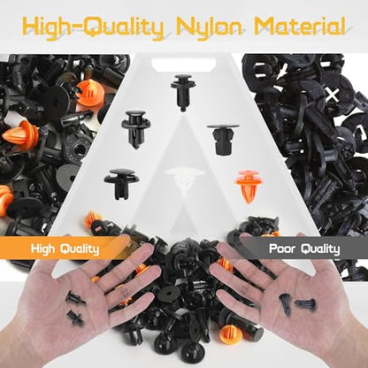 OTUAYAUTO 172PCS Nylon Fasteners Rivet Kit, Car Bumper Push Retainer Clips,and Replacement Parts of Fenders, Applicable to Honda, Acura, Toyota - size: Replacement for Honda (172 pieces)