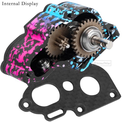 LCG Transmission Box Gearbox Upgrades Part for 1/10 RC Crawler car SCX10 SCX10 ii 90047 Wraith,Center Transmission Gearbox,Aluminum Middle Transmission Hops Up,Colorful